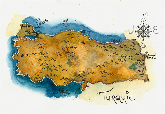 AQUARELLE TURQUIE