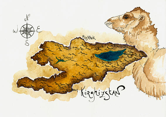 AQUARELLE KIRGHIZSTAN