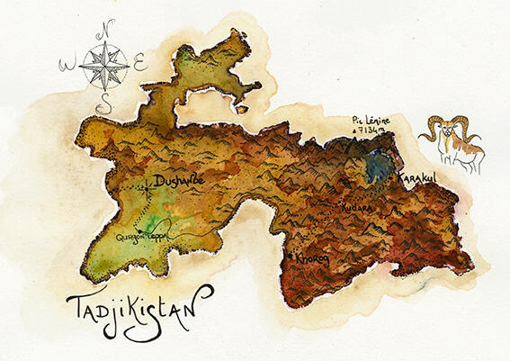 AQUARELLE TADJIKISTAN